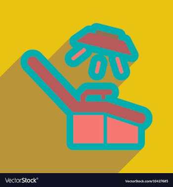 Flat icon with long shadow gynecological chair vector image