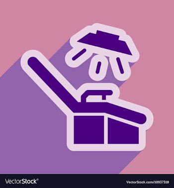 Flat icon with long shadow gynecological chair vector image