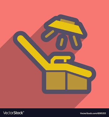 Flat icon with long shadow gynecological chair vector image