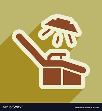 Flat icon with long shadow gynecological chair vector image