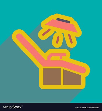 Flat icon with long shadow gynecological chair vector image