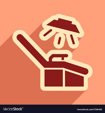 Flat icon with long shadow gynecological chair vector image