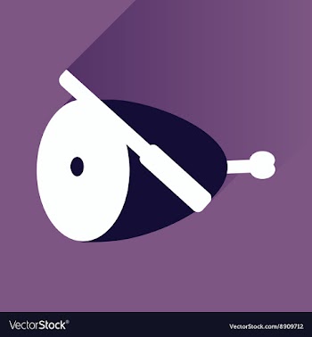Flat icon with long shadow ham and knife vector image