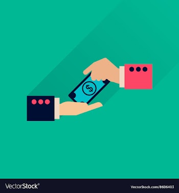 Flat icon with long shadow hands dollar vector image