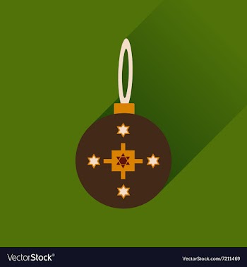 Flat icon with long shadow Hanukkah ball vector image