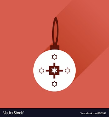Flat icon with long shadow Hanukkah ball vector image