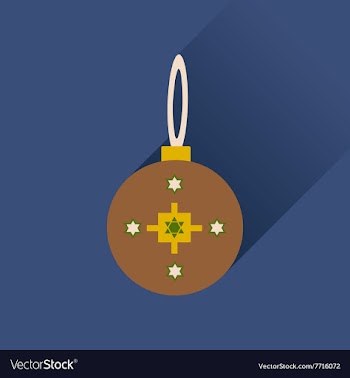 Flat icon with long shadow Hanukkah ball vector image