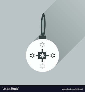 Flat icon with long shadow Hanukkah ball vector image