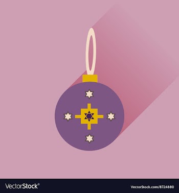 Flat icon with long shadow Hanukkah ball vector image