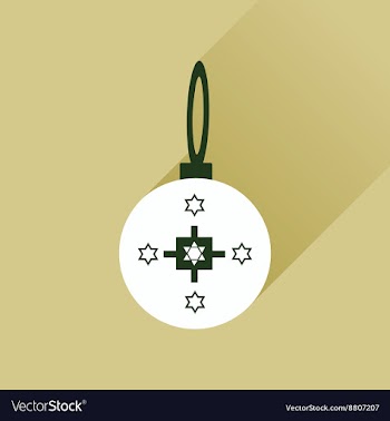 Flat icon with long shadow Hanukkah ball vector image