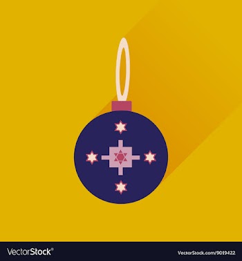 Flat icon with long shadow Hanukkah ball vector image