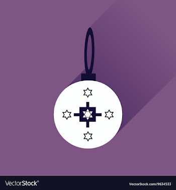 Flat icon with long shadow Hanukkah ball vector image