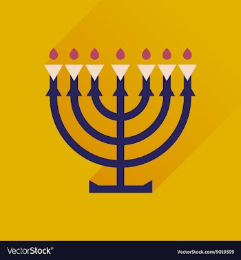 Flat icon with long shadow Hanukkah candleholder vector image