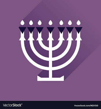 Flat icon with long shadow Hanukkah candleholder vector image