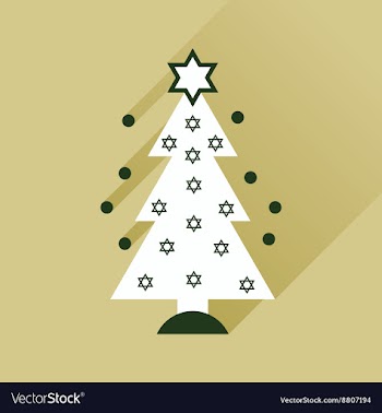 Flat icon with long shadow Hanukkah tree vector image