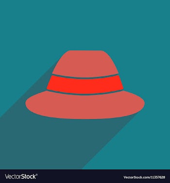 Flat icon with long shadow hat hipster vector image