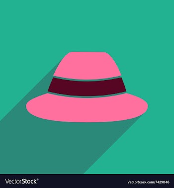 Flat icon with long shadow hat hipster vector image