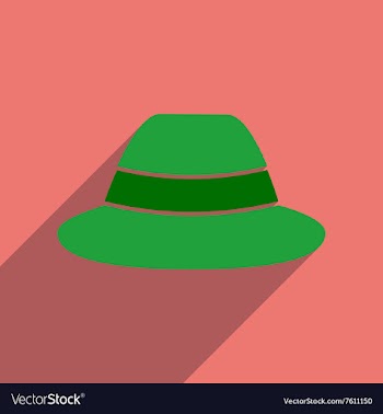 Flat icon with long shadow hat hipster vector image