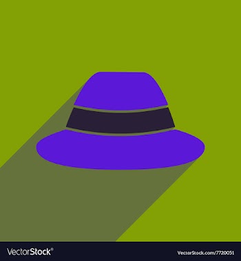 Flat icon with long shadow hat hipster vector image