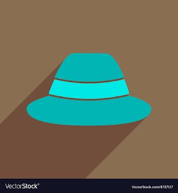 Flat icon with long shadow hat hipster vector image
