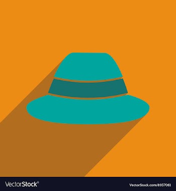Flat icon with long shadow hat hipster vector image