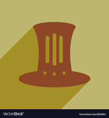 Flat icon with long shadow hat Lincoln vector image