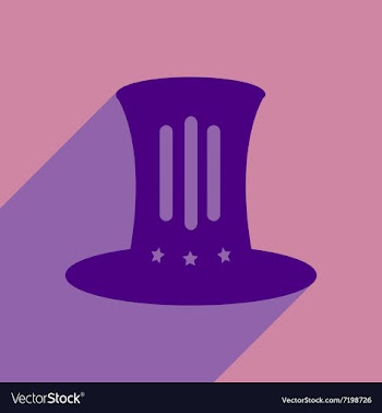 Flat icon with long shadow hat Lincoln vector image