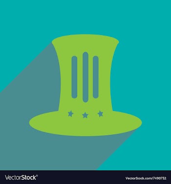 Flat icon with long shadow hat vector image