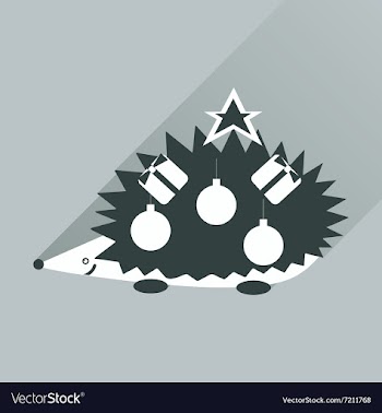 Flat icon with long shadow hedgehog gifts vector image