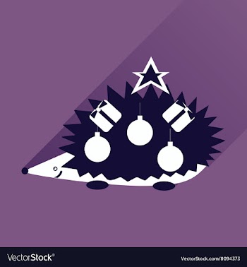 Flat icon with long shadow hedgehog gifts vector image