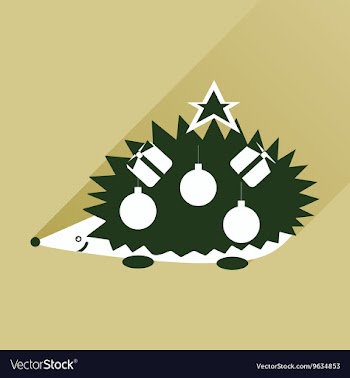 Flat icon with long shadow hedgehog gifts vector image