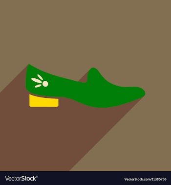 Flat icon with long shadow heeled shoes vector image
