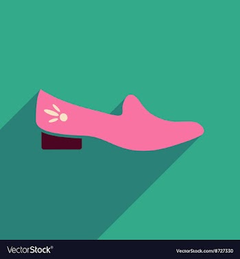 Flat icon with long shadow heeled shoes vector image
