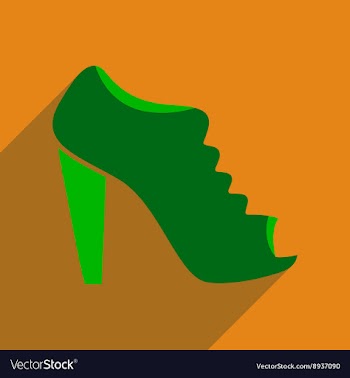 Flat icon with long shadow heeled shoes vector image
