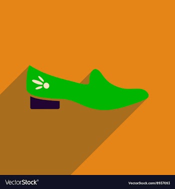 Flat icon with long shadow heeled shoes vector image