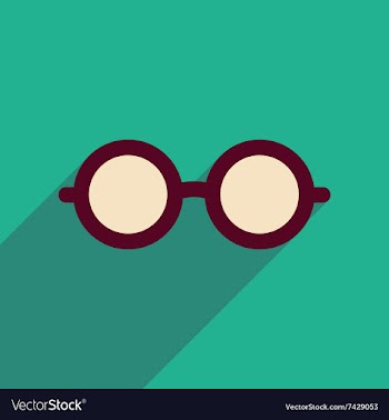 Flat icon with long shadow hipster glasses vector image