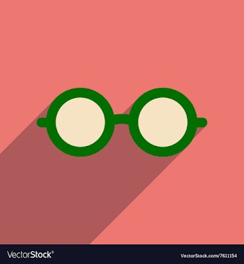 Flat icon with long shadow hipster glasses vector image
