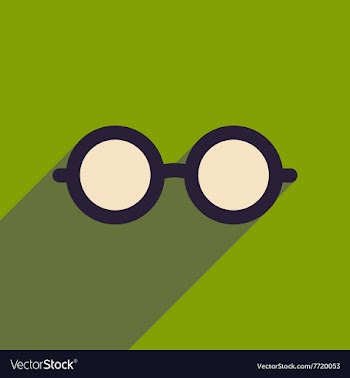 Flat icon with long shadow hipster glasses vector image