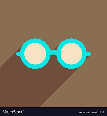 Flat icon with long shadow hipster glasses vector image