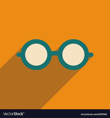 Flat icon with long shadow hipster glasses vector image