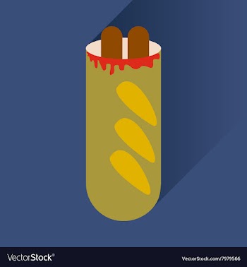 Flat icon with long shadow hot dog sausage double vector image