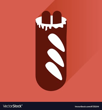 Flat icon with long shadow hot dog sausage double vector image