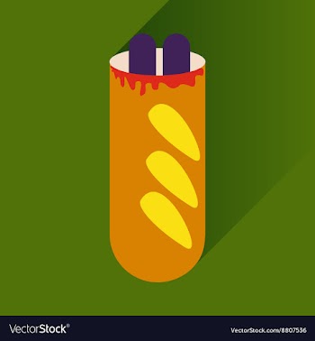 Flat icon with long shadow hot dog sausage double vector image