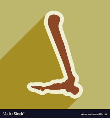 Flat icon with long shadow Human leg bone vector image