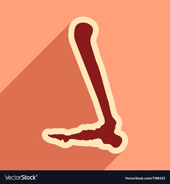 Flat icon with long shadow Human leg bone vector image