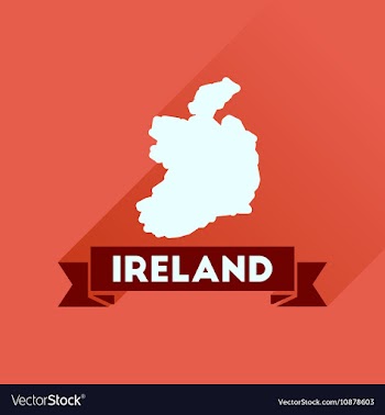 Flat icon with long shadow Ireland map vector image