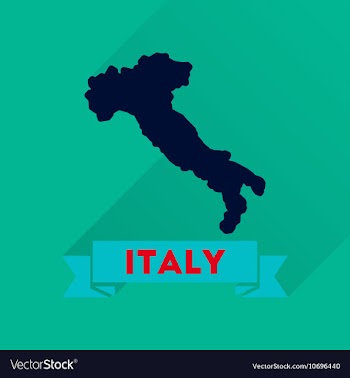 Flat icon with long shadow ITALY map vector image