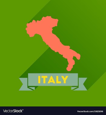 Flat icon with long shadow ITALY map vector image