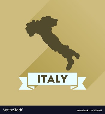 Flat icon with long shadow ITALY map vector image