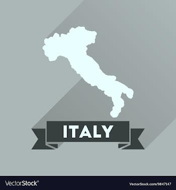 Flat icon with long shadow ITALY map vector image